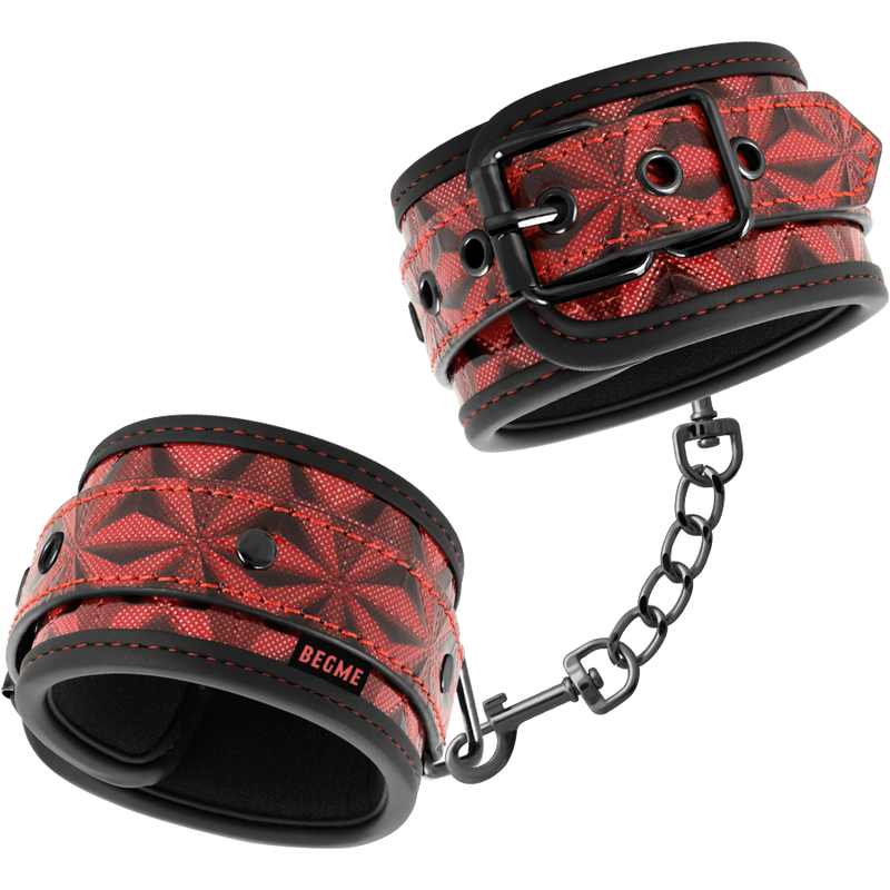 Manette BDSM in Pelle Vegana Begme Red Edition — Fodera Neoprene