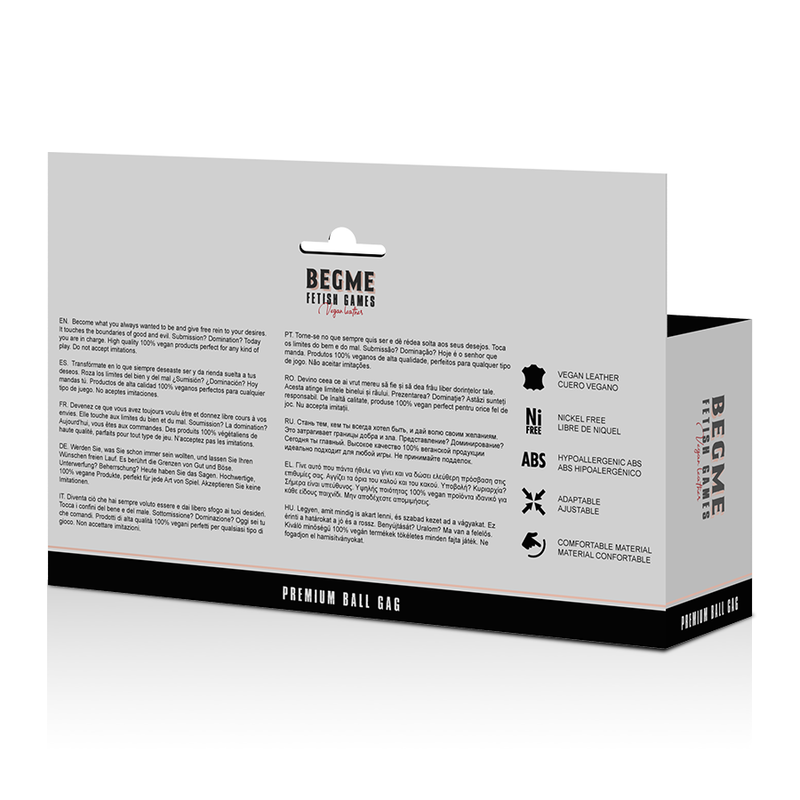 Bavaglio BDSM in Pelle Vegana Begme Red Edition — 4 Fori