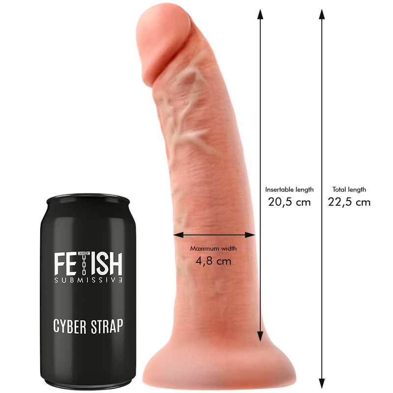 Imbracatura Strap-On con Dildo Fetish Submissive Cyber Strap — Taglia L