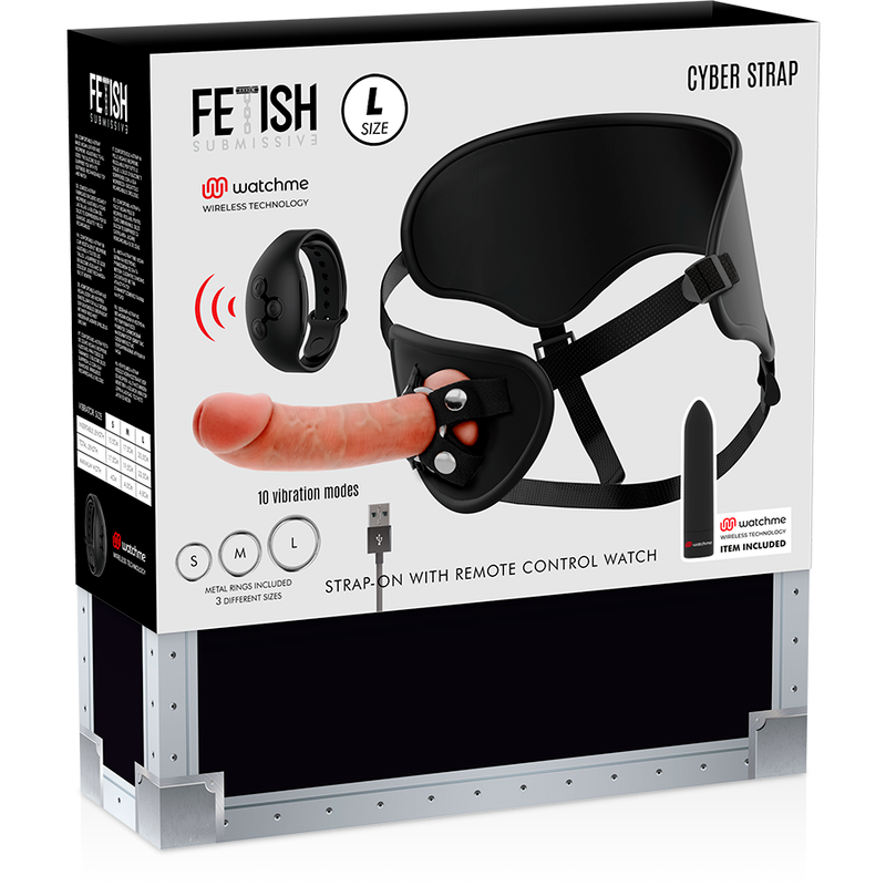 Imbracatura Strapless con Dildo Fetish Submissive Cyberstrap — L
