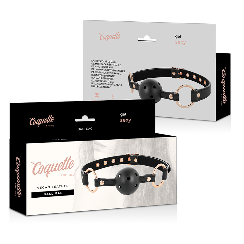 Bavaglio BDSM Coquette Chic Desire — Pelle Vegana, Traspirante