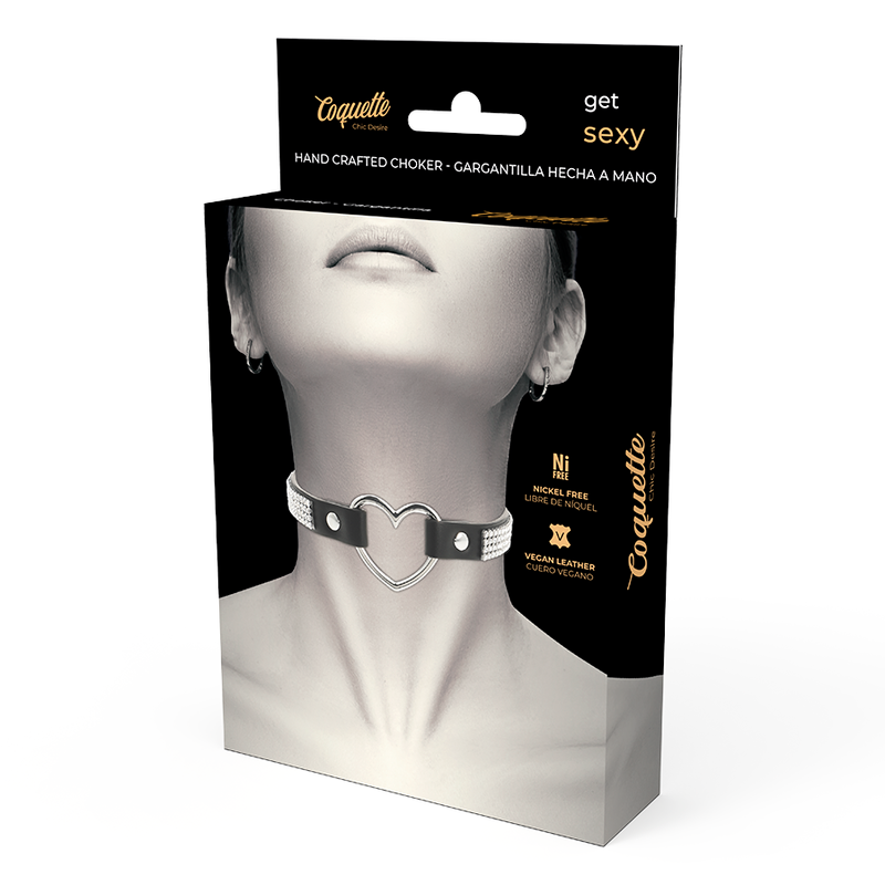 Collare BDSM in Pelle Vegana Coquette Chic Desire — con Cuore
