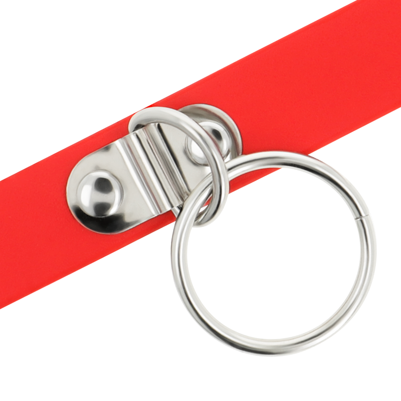 Collare BDSM in Pelle Vegana Coquette Chic Desire — Rosso