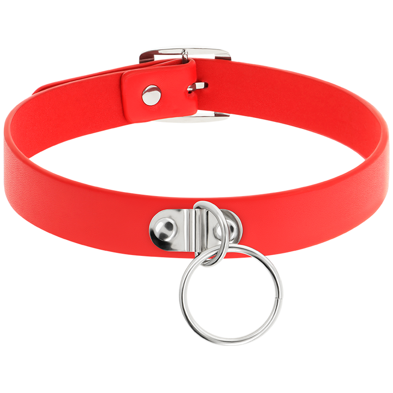 Collare BDSM in Pelle Vegana Coquette Chic Desire — Rosso
