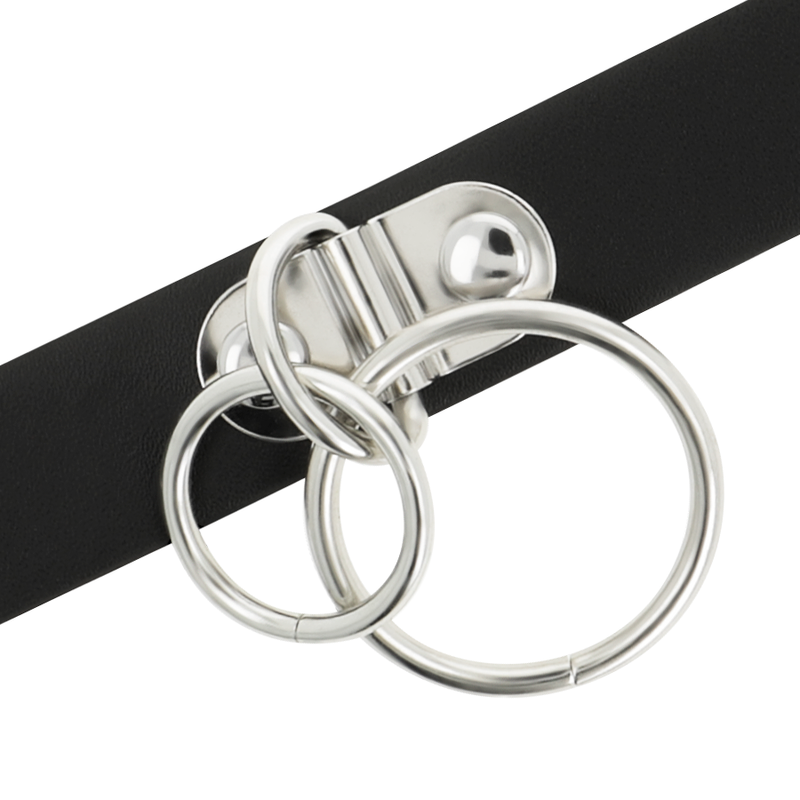 Collare BDSM in Pelle Vegana Coquette Chic Desire — Doppio Anello