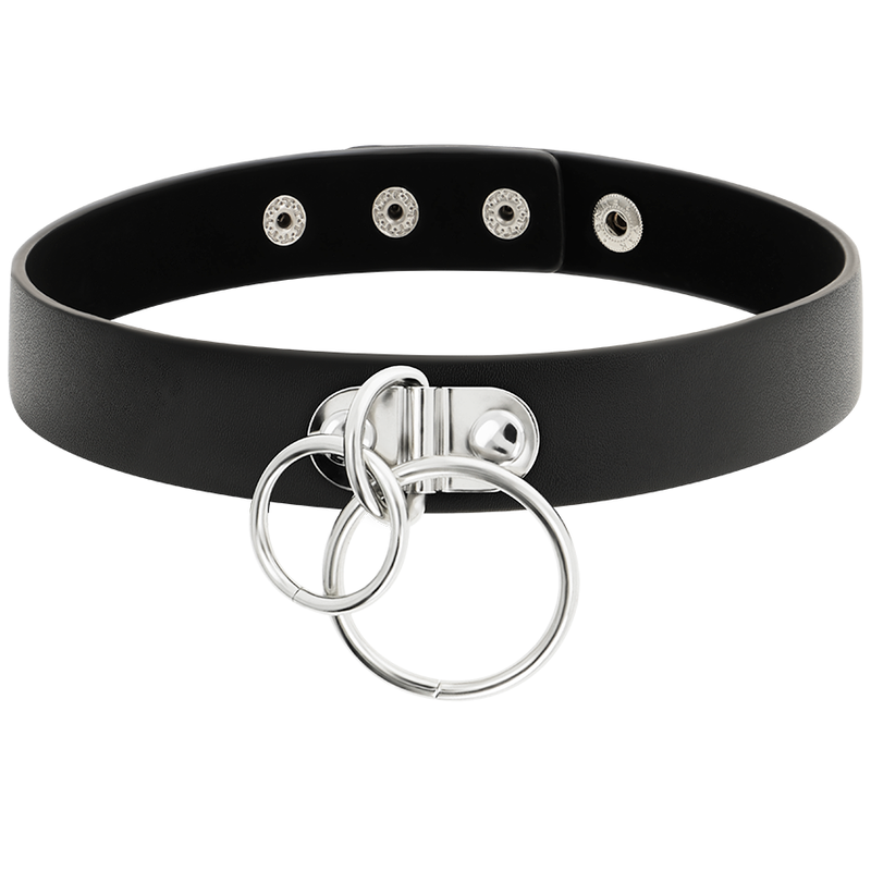 Collare BDSM in Pelle Vegana Coquette Chic Desire — Doppio Anello