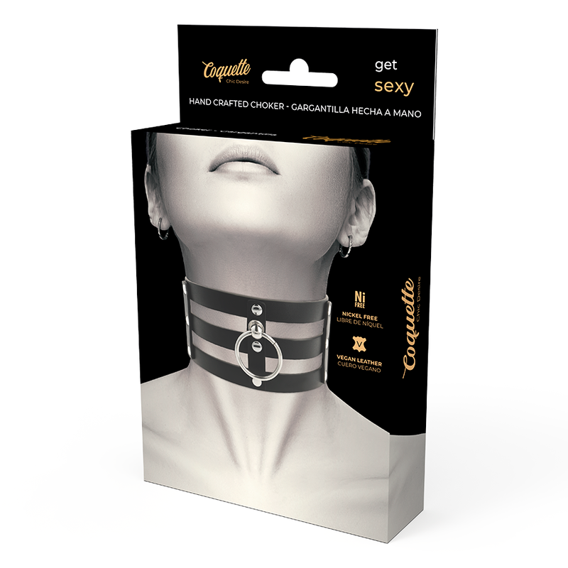 Collare BDSM in Pelle Vegana Coquette Chic Desire — Regolabile