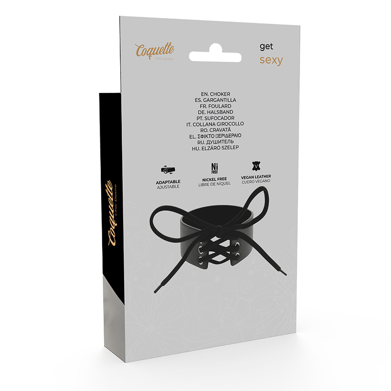 Collare BDSM in Pelle Vegana Coquette Chic Desire — Regolabile