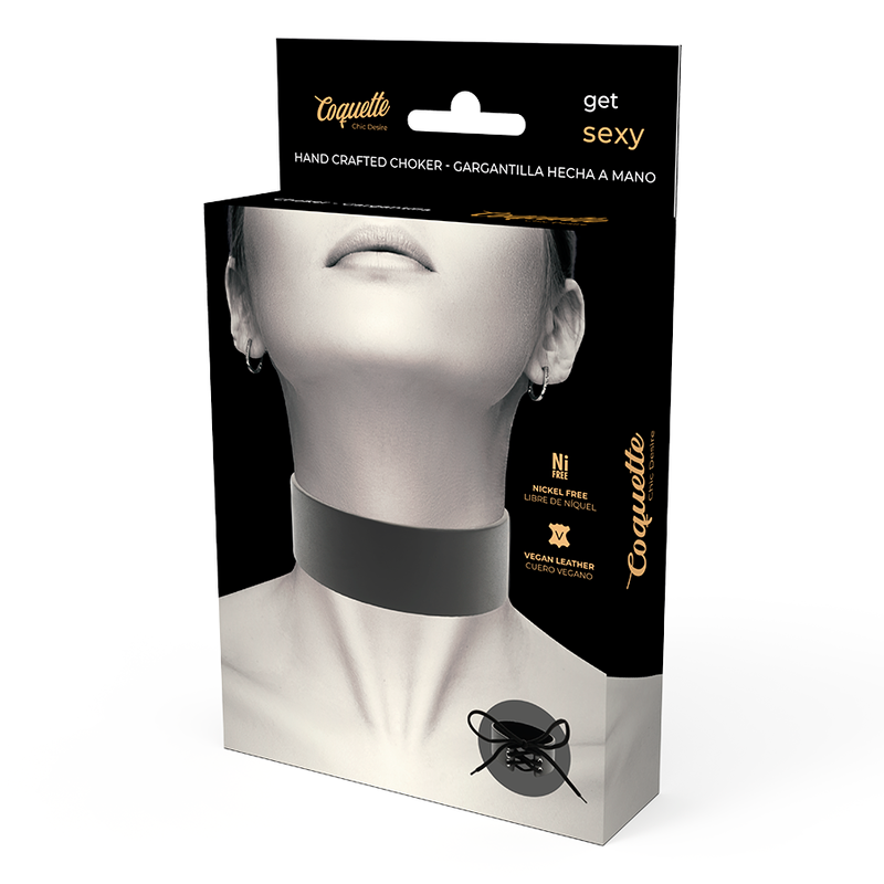 Collare BDSM in Pelle Vegana Coquette Chic Desire — Regolabile