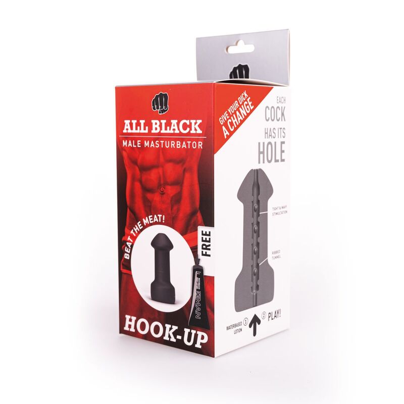 Masturbatore Maschile All Black Hook Up — 17 cm