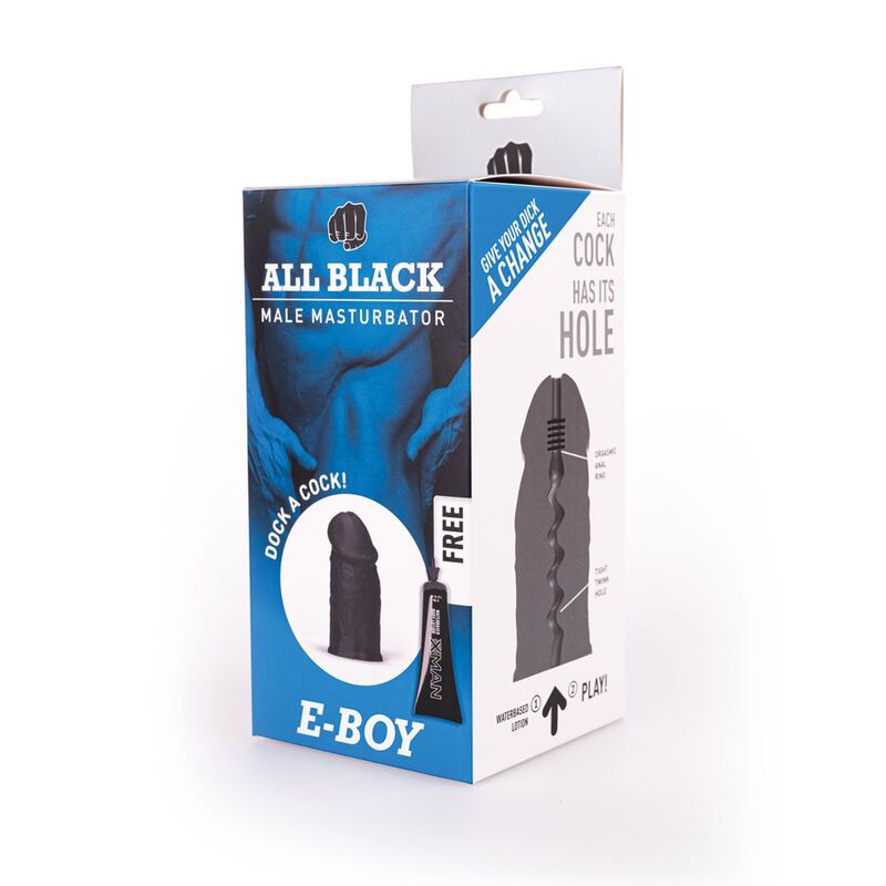 Masturbatore Maschile Realistico All Black E-Boy — 17 cm