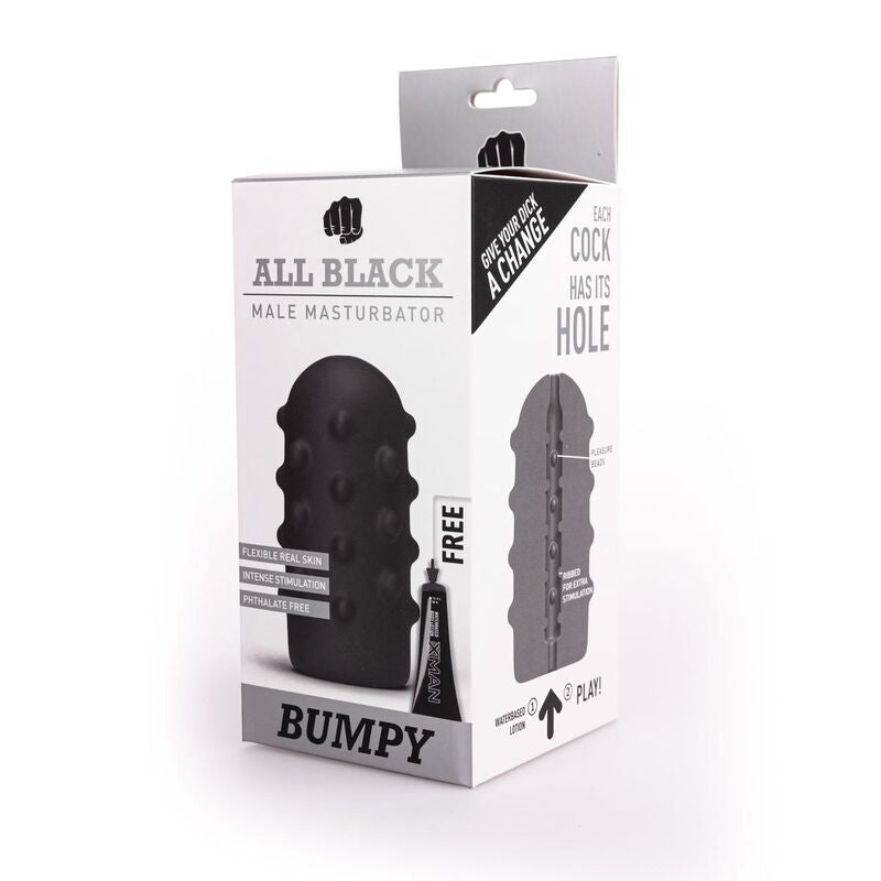 Masturbatore Maschile Texture Bumpy All Black — 17 cm
