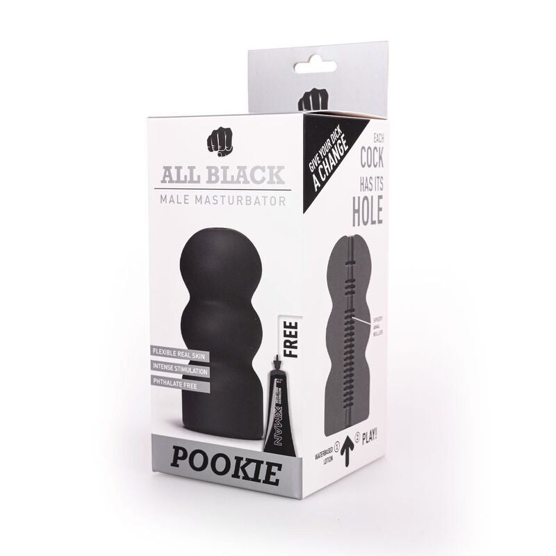 Masturbatore Maschile di Design All Black Pookie — Morbido