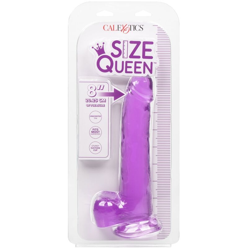Dildo Realistico per Imbracatura Calexotics Size Queen — 20 cm, Viola