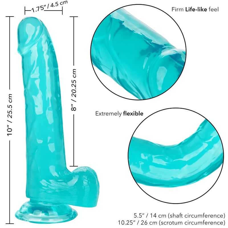Dildo Realistico Calexotics Size Queen — 20 cm, Blu