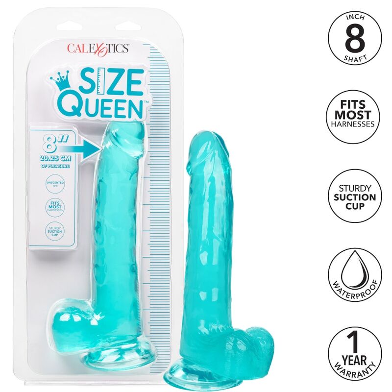 Dildo Realistico Calexotics Size Queen — 20 cm, Blu