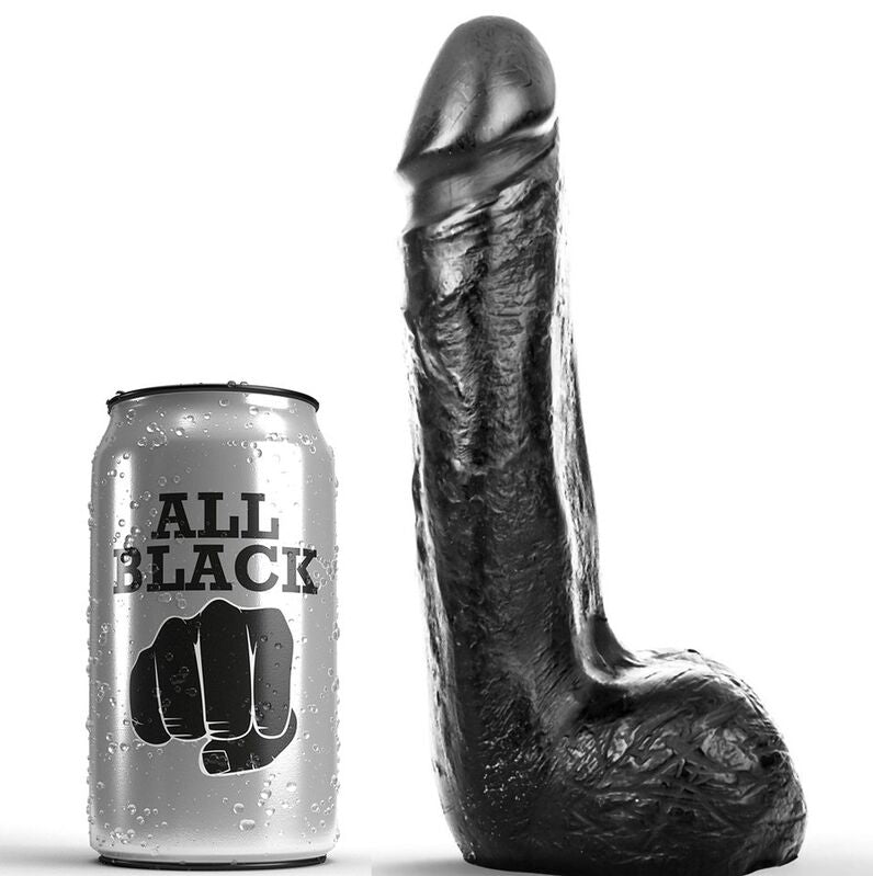 Dildo Realistico Nero All Black — 20 cm, Morbido