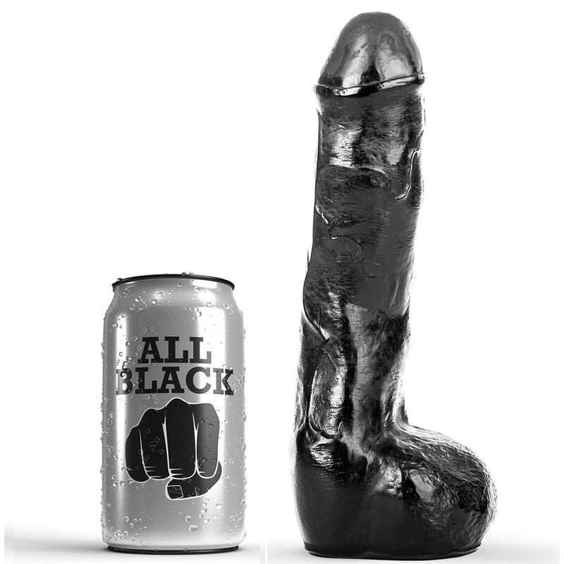 Dildo Anale Realistico All Black — PVC, 20 cm