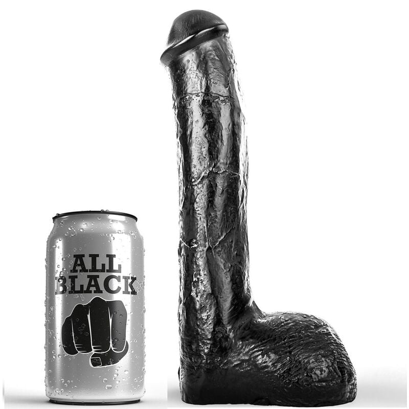 Dildo Anale Realistico All Black — PVC, 23 cm