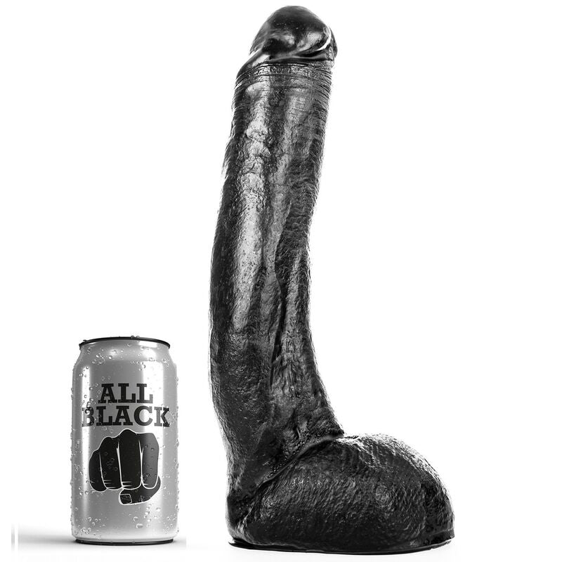 Dildo Realistico Flessibile All Black — PVC, 29 cm