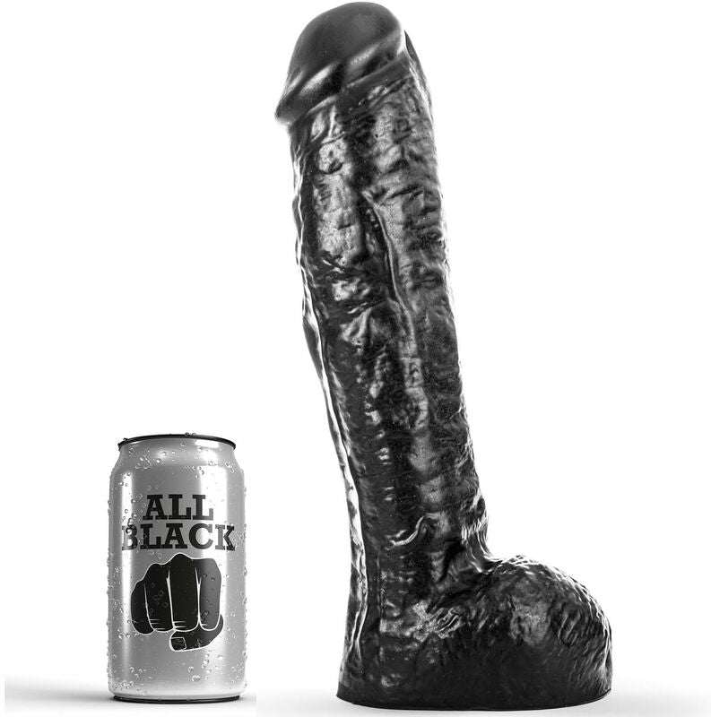 Dildo Realistico All Black Dong — 29 cm, Diametro 6 cm