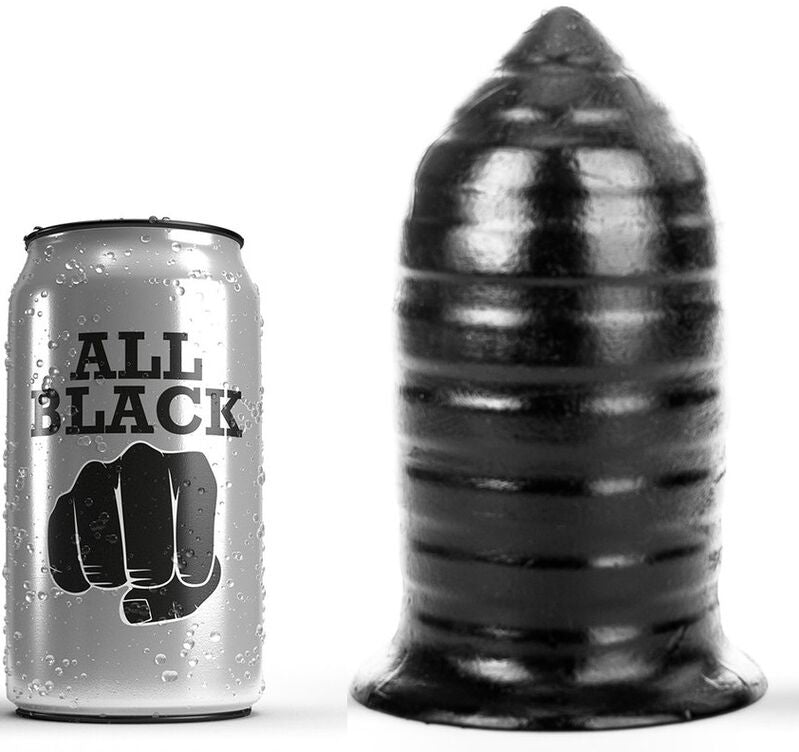 Plug Anale a Coste All Black — 16 cm