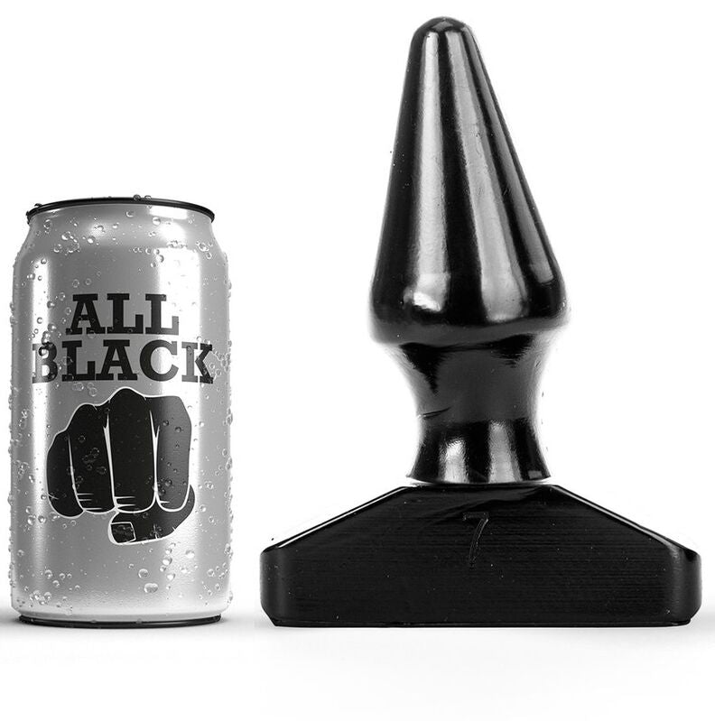 Plug Anale a Cono All Black — 16 cm