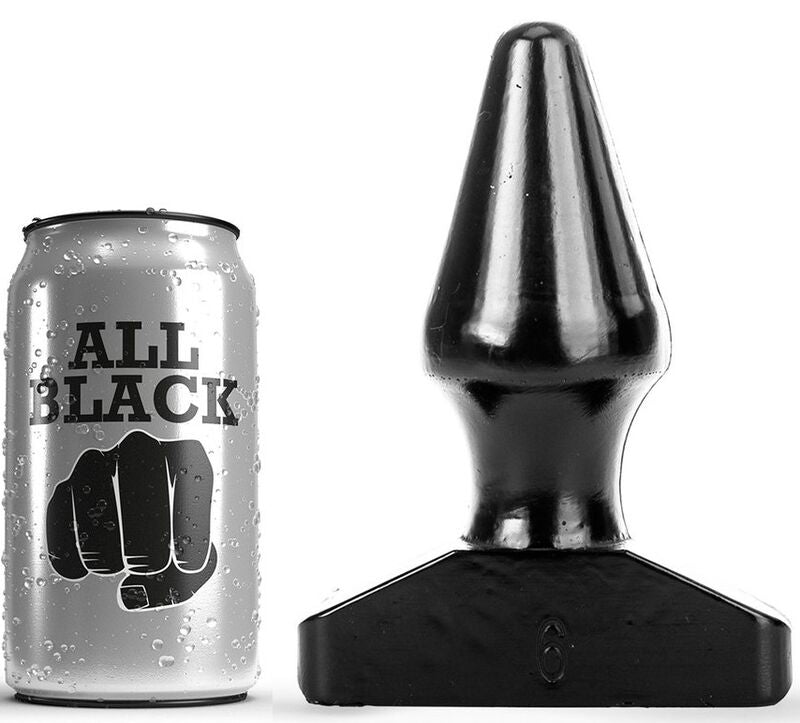 Plug Anale a Cono All Black — 15,5 cm