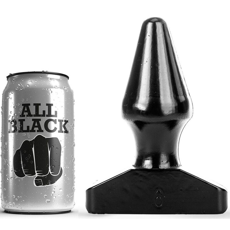 Plug Anale a Cono All Black — 15,5 cm