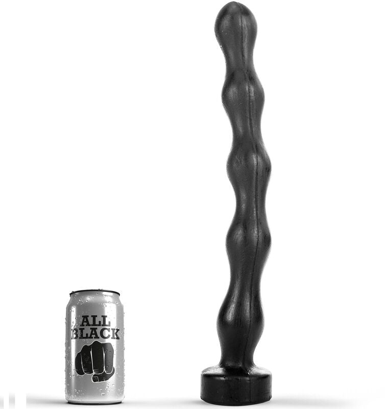 Plug Anale a Sfere All Black — PVC, 42 cm