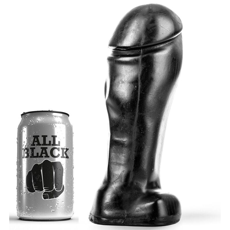Dildo Realistico All Black Punta Larga — 22 cm
