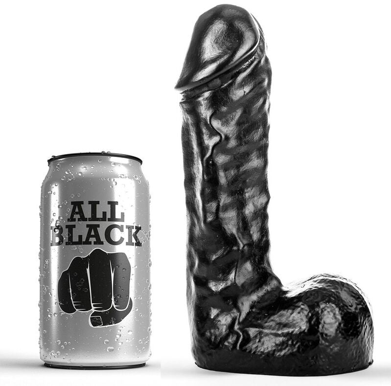 Dildo Realistico Flessibile All Black Dong — 19 cm