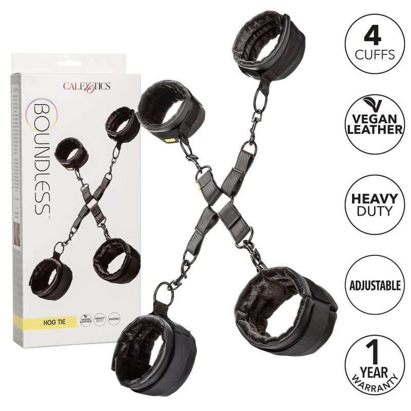 Kit Bondage Hog Tie Calexotics Boundless — Polsini e Manette