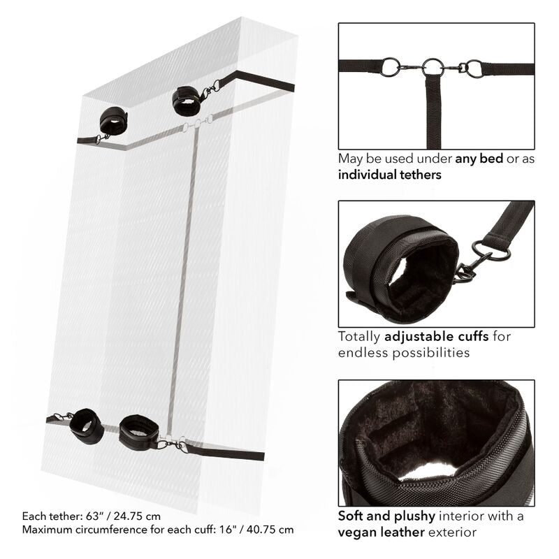 Kit Bondage da Letto Calexotics Boundless — Polsini e Cavigliere