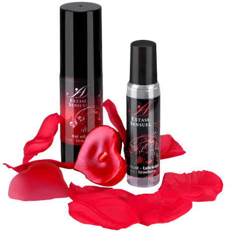 Kit Erotico Romantico Extase Sensual Petto Rosso — Olio e Gel