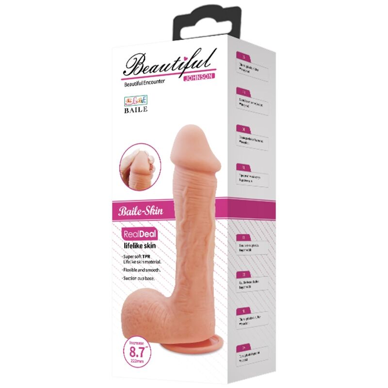 Dildo Realistico con Ventosa Baile Johnson — TPR 22 cm