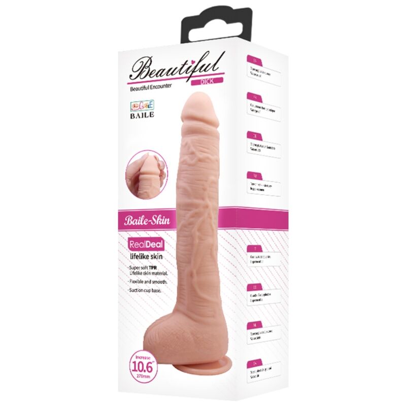 Dildo Realistico Flessibile Baile — 23 cm con Ventosa