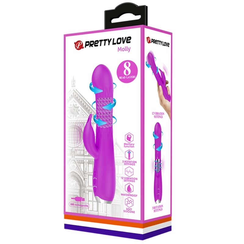 Vibratore Rabbit Rotante Pretty Love Molly — Silicone Ricaricabile