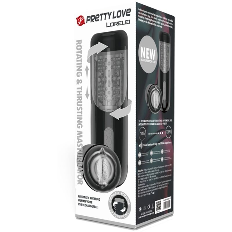 Masturbatore Maschile Automatico Pretty Love Lorelei — Rotazione e Spinta