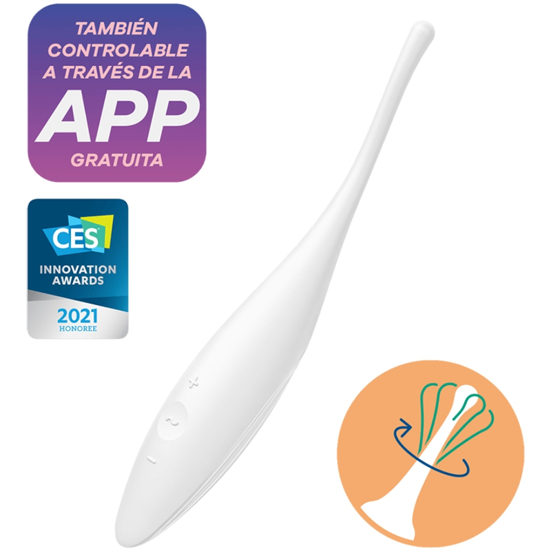 Stimolatore Clitoride Satisfyer Twirling Joy — Silicone, App