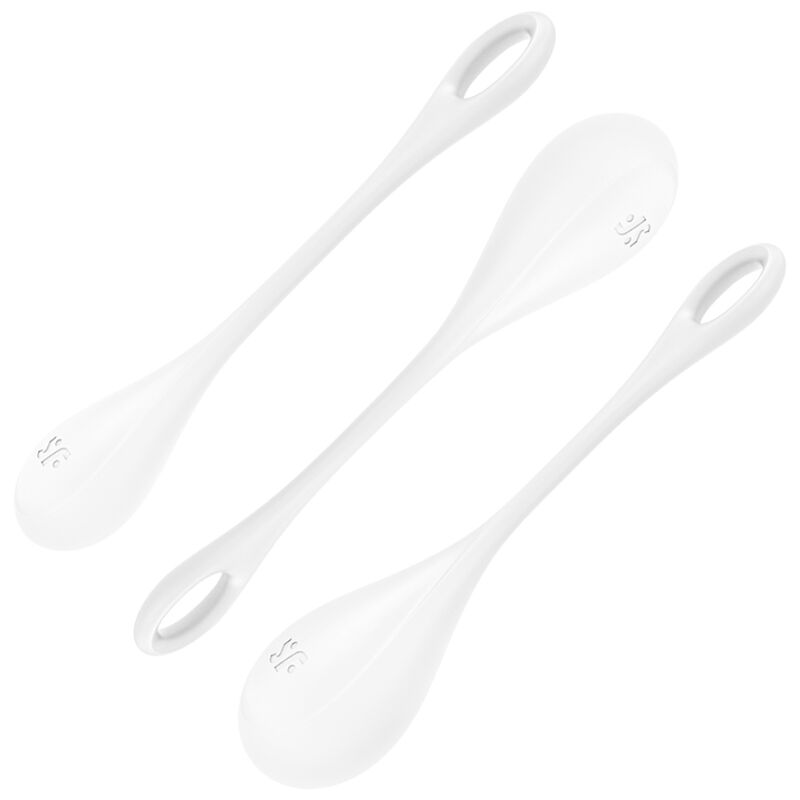 Palline Kegel Satisfyer Yoni Power 1 — Set Allenamento, Bianco