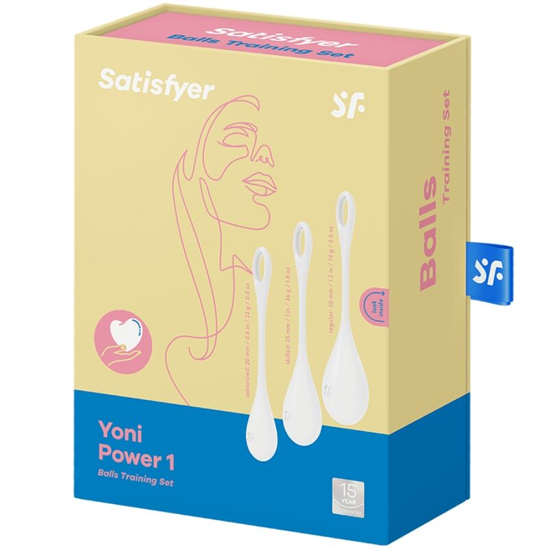 Palline Kegel Satisfyer Yoni Power 1 — Set Allenamento, Bianco
