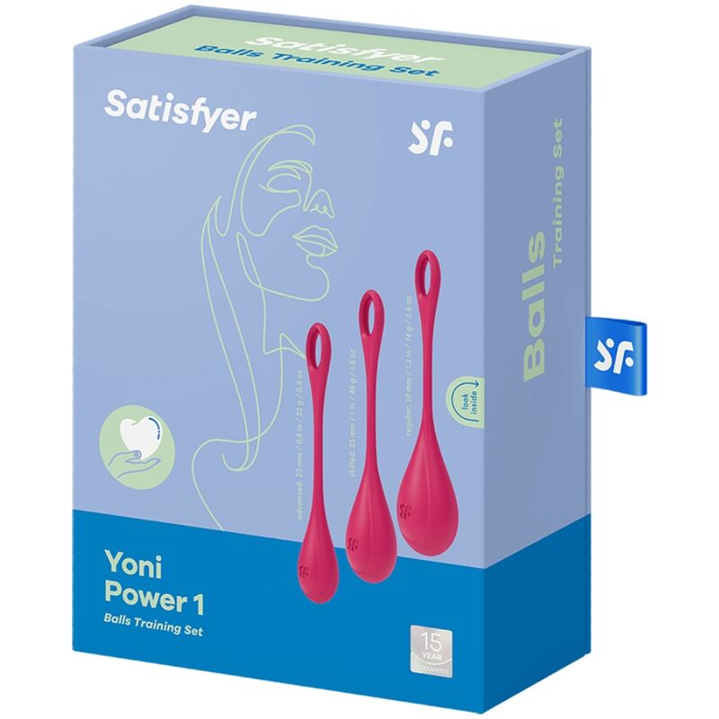Palline Ben Wa Satisfyer Yoni Power 1 — Set Allenamento, Rosso