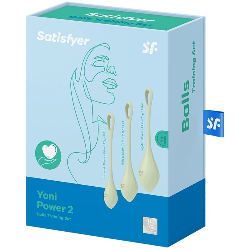 Palline Kegel Satisfyer Yoni Power 2 — Set 3 Misure, Verde