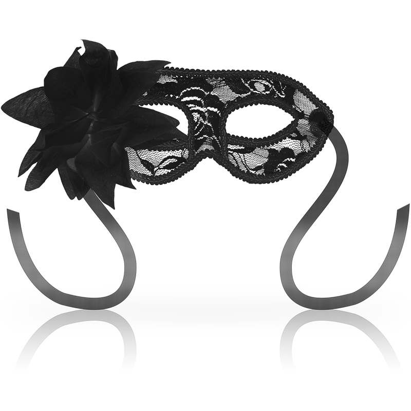 Maschera Veneziana in Pizzo Ohmama Masks — Nera con Fiori