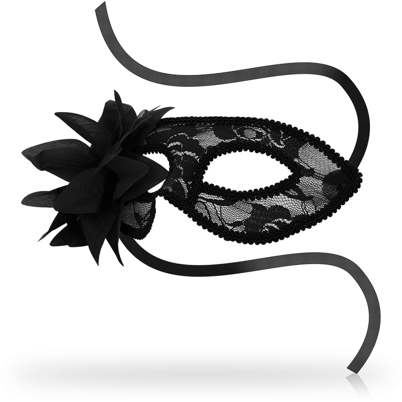 Maschera Veneziana in Pizzo Ohmama Masks — Nera con Fiori