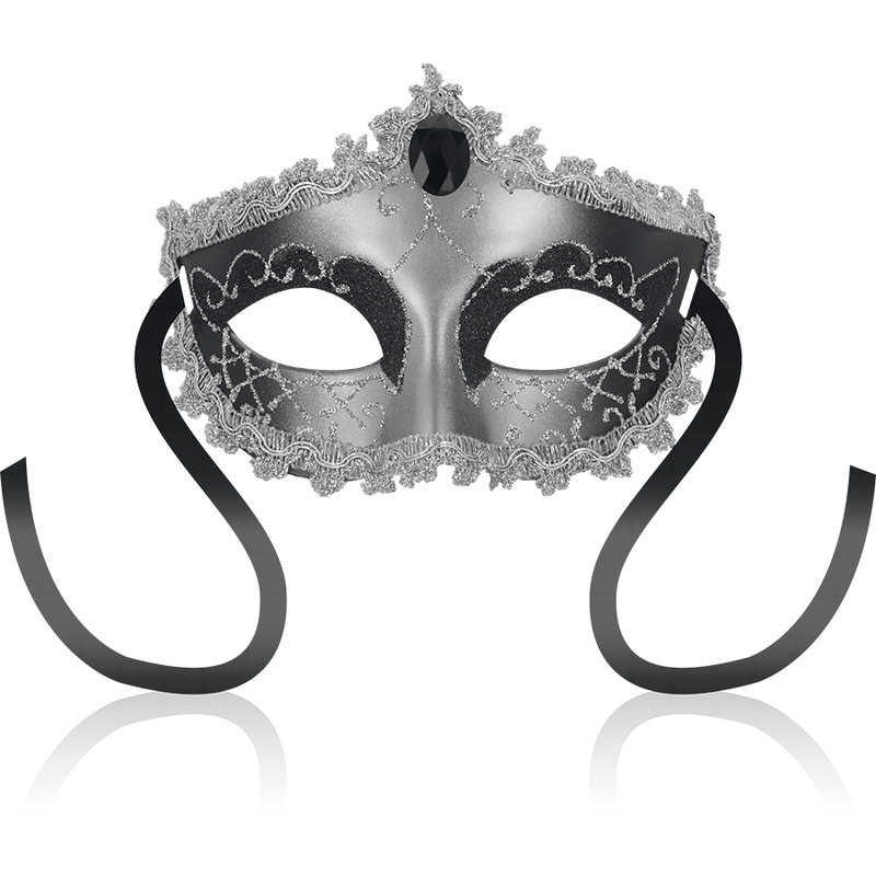 Maschera Erotica Veneziana Ohmama Diamond — Nera e Grigia