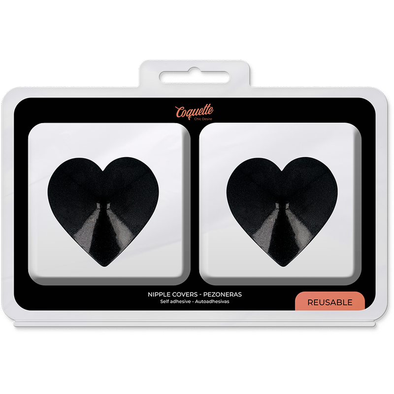 Copri Capezzoli a Cuore Coquette Chic Desire — Metallo Nero