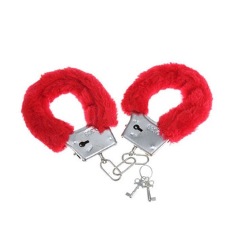 Manette BDSM Peluche Diablo Picante — Regolabili, Rosse
