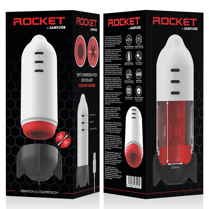 Masturbatore Maschile Vibrante Jamyjob Rocket — Compressione